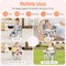 Babyjoy Baby Travel Booster Seat with Double Tray Portable Folding Toddler Dining Chair Gray/Blue